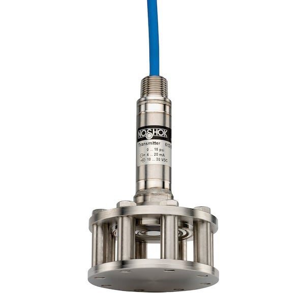Cage Protected Submersible Transmitter, Wetted Materials: 316 SS, 0 psig to 10 psig, 0.25% Accuracy (BFSL), 4 mA to 20 mA Output, 15 ft PUR Cable, ,